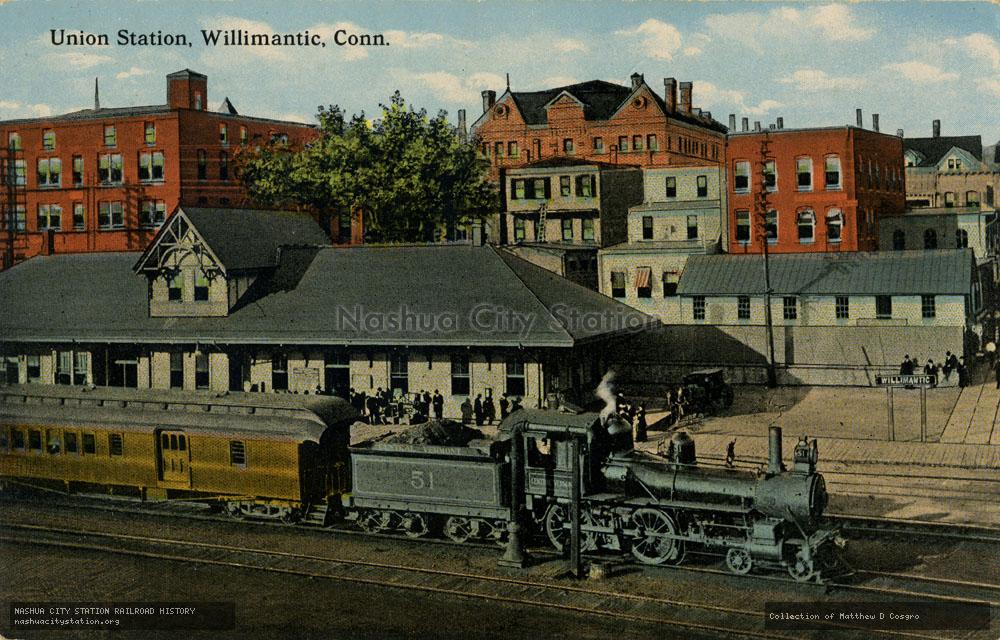 Postcard: Union Station, Willimantic, Connecticut
